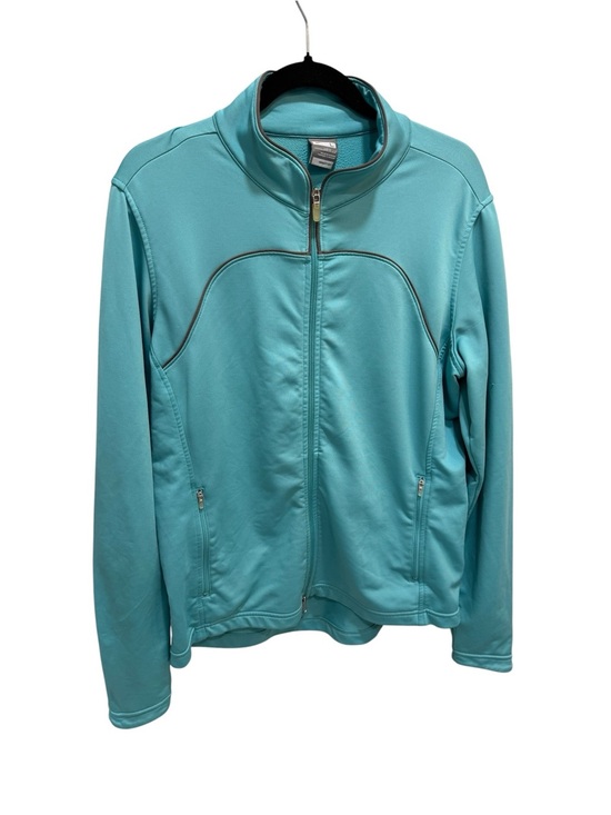 Nike Jackets & Blazers - Nike Fit Dry Size L Womens Blue Full Zip Stand Collar Athletic Jacket Gray Tag